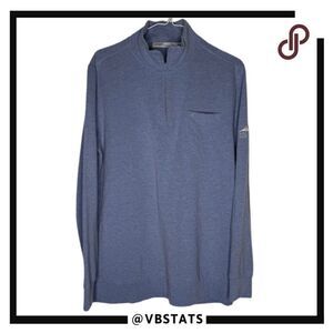 Criquet Men's Heather Quarter Zip Mock Neck Long Sleeve‎ Sweater Medium